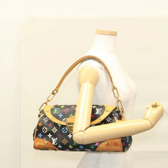 LOUIS VUITTON Monogram Multicolor Beverly MM Bag Black M40204 LV Auth 133184 - Picture 3 of 16